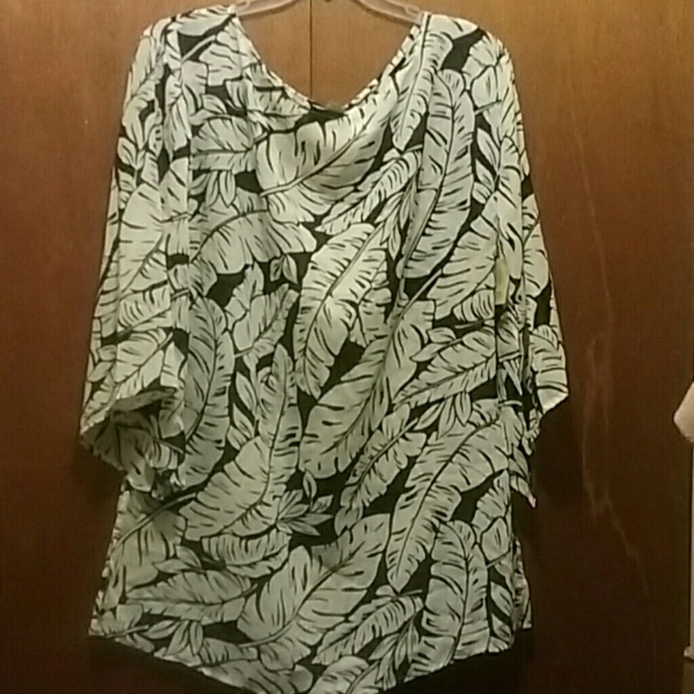Black and white swim cover up
